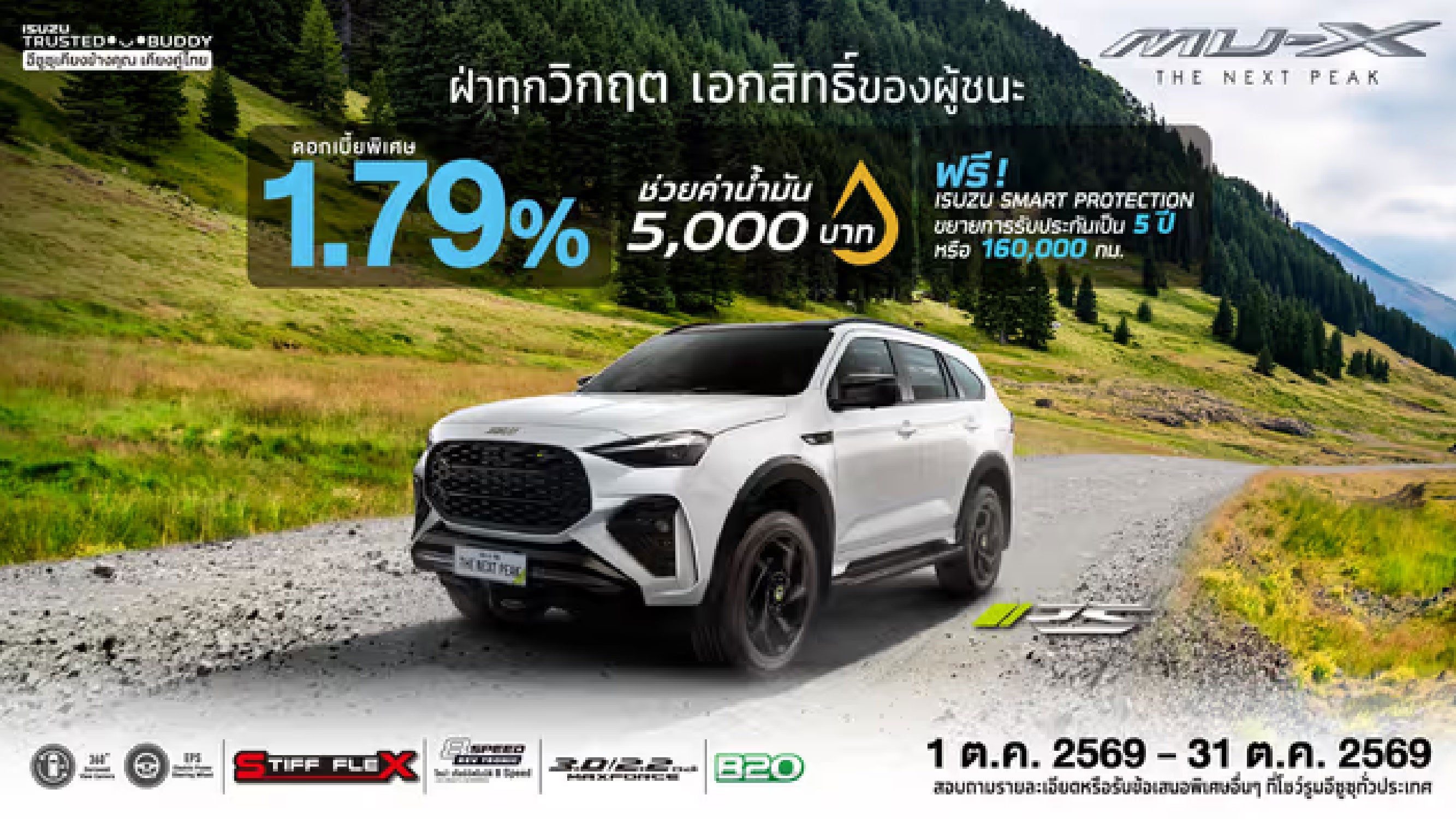 MU-X "THE NEXT PEAK" รุ่น RS ดอกเบี้ยพิเศษ 1.79%
